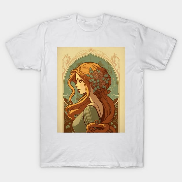 Rapunzel - Art Nouveau T-Shirt by ArtNouveauChic